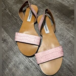Steve Madden Blush Croc-Embossed Sandals